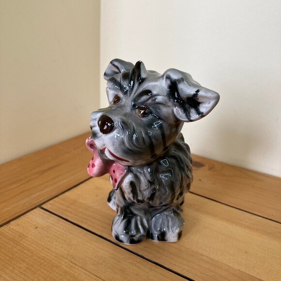 Puppy Dog Ceramic Vase Planter Vintage Made in Japan Big Eye Terrier S1042 Nanco - Picture 2 of 9